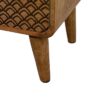 613011 Mesita de noche diseño rústico vintage 29 madera de mango cajones decorados