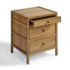Mesita de noche de diseño moderno madera de roble con 3 cajones