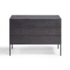 ROMA-1-B Cómoda diseño moderno 110 madera black brown con metal negro
