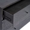 ROMA-1-B Cómoda diseño moderno 110 madera black brown con metal negro