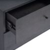 ROMA-B Mesita de noche de diseño moderno 50 madera black brown con metal negro