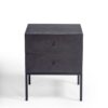 ROMA-B Mesita de noche de diseño moderno 50 madera black brown con metal negro