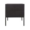 ROMA-B Mesita de noche diseño moderno 50 madera black brown con metal negro