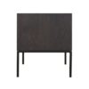 ROMA-B Mesita de noche diseño moderno 50 madera black brown con metal negro