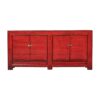 XN888 Aparador de diseño oriental 184 madera antigua rojo con desgastes