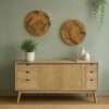 318011 Aparador de diseño nórdico SCANDI 160 madera mindi natural