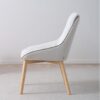34DF2413C Silla de diseño moderno EVA tapizado marfil y patas madera de roble
