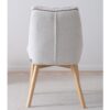 34DF2413C Silla de diseño moderno EVA tapizado marfil y patas madera de roble