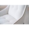34DF2413C Silla de diseño moderno EVA tapizado marfil y patas madera de roble