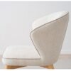 34DF2413C Silla de diseño moderno tapizado marfil y patas madera de roble