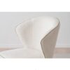 34DF2413C Silla de diseño moderno tapizado marfil y patas madera de roble