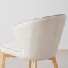 34DF2413C Silla de diseño moderno tapizado marfil y patas madera de roble