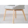 34DF2445B Silla de diseño moderno tapizado gris y patas de madera