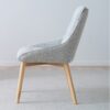 34DF2445B Silla de diseño moderno tapizado gris y patas de madera