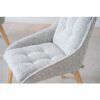 34DF2445B Silla de diseño moderno tapizado gris y patas de madera