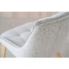 34DF2445B Silla de diseño moderno tapizado gris y patas de madera