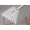 34DF2520 Silla de diseño moderno MILAN tapizado marfil con ribete y patas de madera