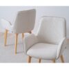 34DF2554 Silla de diseño moderno TAI tapizado beige arena con ribete y patas de madera