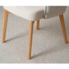 34IH2008C Silla con reposabrazos diseño moderno tapizado beige con ribete y patas madera