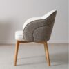 34IH2391C Silla con reposabrazos diseño moderno ROMA tapizado tostado y marfil