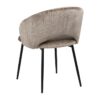 614003 Silla de diseño moderno patas hierro negro y tapizado color taupe