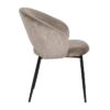 614003 Silla de diseño moderno patas hierro negro y tapizado color taupe