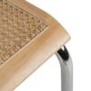 614515 Silla de diseño vintage metal plateado, madera y ratán