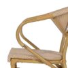614715 Silla con reposabrazos diseño moderno textileno beige y aluminio acabado madera