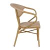 614715 Silla con reposabrazos diseño moderno textileno beige y aluminio acabado madera