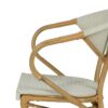 614716 Silla con reposabrazos diseño moderno textileno aguamarina y aluminio acabado madera