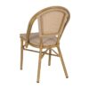 614717 Silla de diseño moderno textileno beige y aluminio acabado madera
