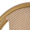 614717 Silla de diseño moderno textileno beige y aluminio acabado madera