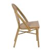 614717 Silla de diseño moderno textileno beige y aluminio acabado madera
