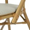 614718 Silla de diseño moderno textileno aguamarina y aluminio acabado madera