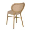 614719 Silla de diseño moderno textileno beige y aluminio acabado madera