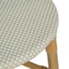 614720 Silla de diseño moderno textileno aguamarina y aluminio acabado madera