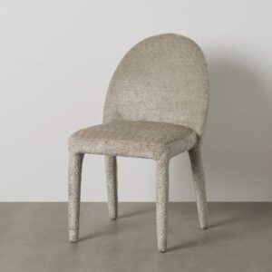 614775 Silla de diseño moderno totalmente tapizada bouclé beige