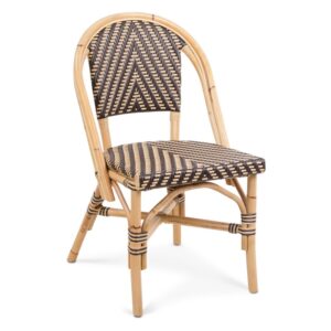 920502-CAF Silla de diseño NICOLE en rattan color café y beige