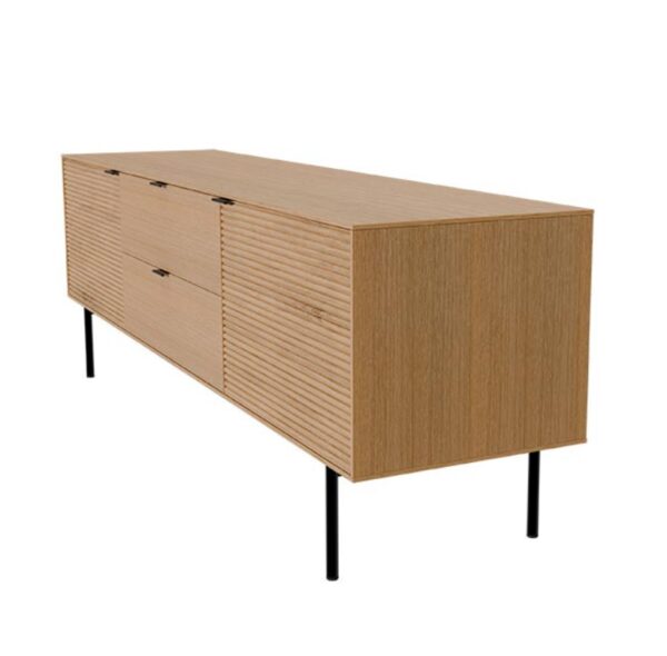 MB362207 Mueble TV de diseño nórdico moderno TULSA 160 madera de roble