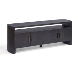 SAN DIEGO-1 Mueble de televisión de diseño moderno 180 madera black brown patrón de espiga