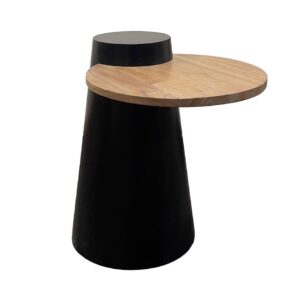 6548017 Mesa auxiliar de diseño moderno 55 madera negro y natural