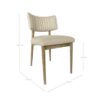 AGATHA Silla diseño moderno madera de roble y lino beige con costuras verticales