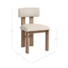 EVELIN Silla diseño moderno madera de roble y lino beige