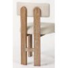 EVELIN Silla diseño moderno madera de roble y lino beige
