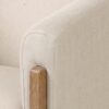 LUNA Sillón butaca diseño moderno lino beige y madera de roble formas redondeadas