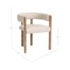 PENÉLOPE Silla diseño nórdico moderno madera de roble y lino beige formas curvas