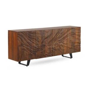 11482 Aparador de diseño rústico industrial 177 madera de mango relieve puertas