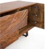 11483 Mueble de televisión de diseño rústico industrial 180 madera de mango relieve puertas