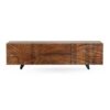 11483 Mueble de televisión de diseño rústico industrial 180 madera de mango relieve puertas