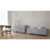 11484 Aparador de diseño étnico 160 madera gris con frente texturizado